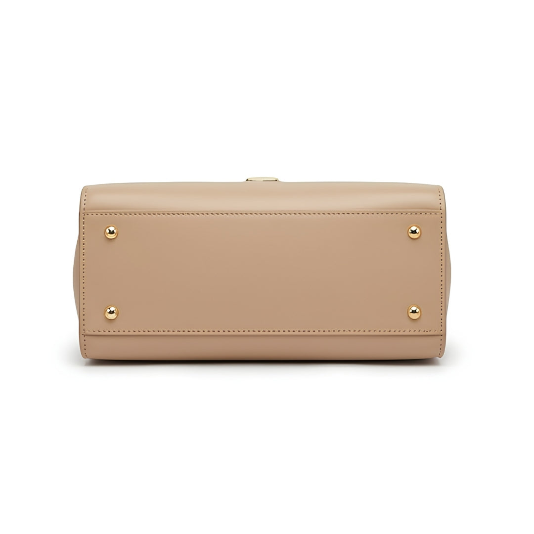 Trilby Elegant Beige Top Handle Handbag
