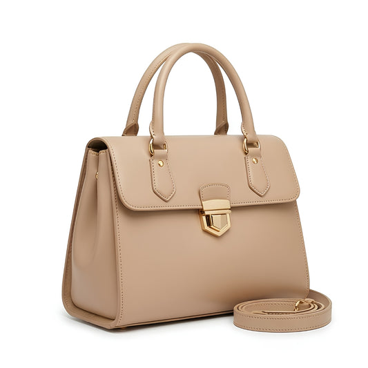 Trilby Elegant Beige Top Handle Handbag