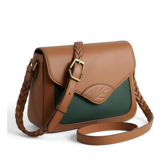 Trilby Heritage Brown & Green Crossbody Shoulder Bag