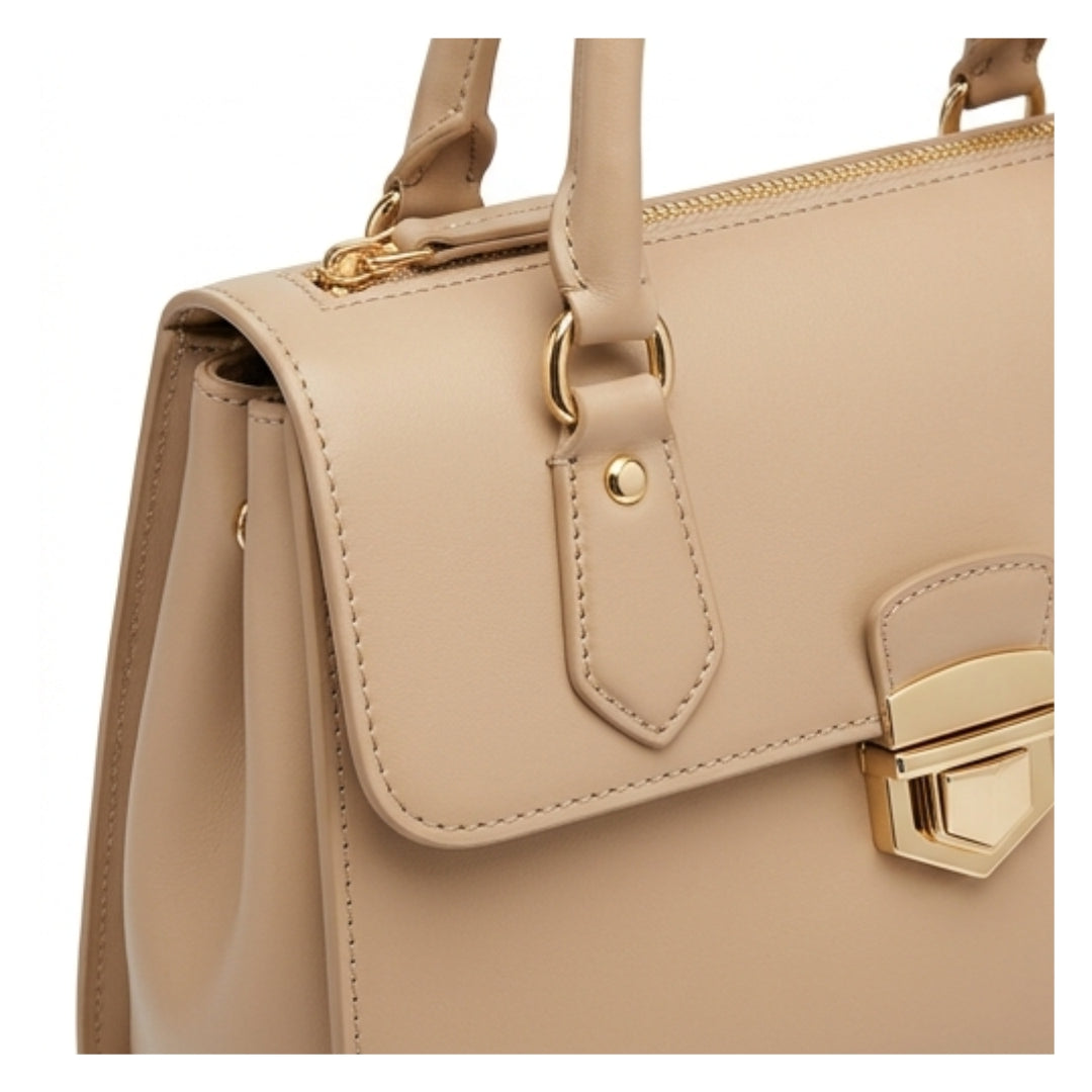 Trilby Elegant Beige Top Handle Handbag